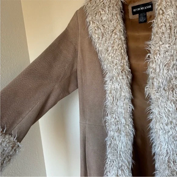 Free People Vintage Misdemeanor Penny Lane Long Leather Fur Coat - Picture 6 of 13